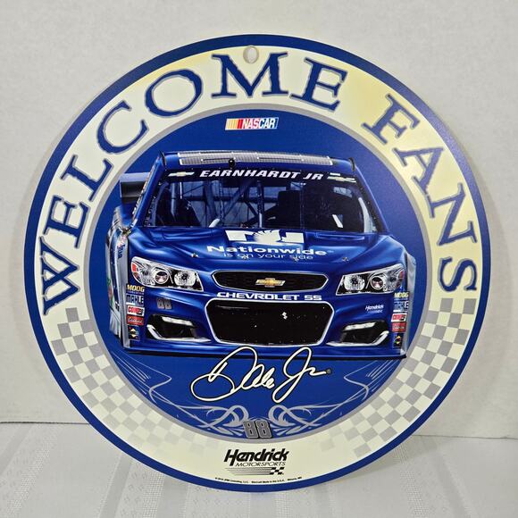 Dale Earnhardt Jr #88 Hendrick Racing Nationwide Welcome Fans Round Plastic Sign - Picture 1 of 5